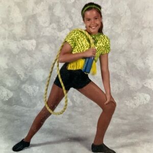 Dance Class Neon Yellow-Green Fringe Dance Top with Headband